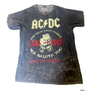 AC/DC bulldog we salut you punk t shirt sz S